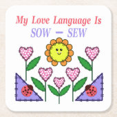 Mijn liefdestaal is Zaauw - Naaien Kartonnen Onderzetters (Voorkant)