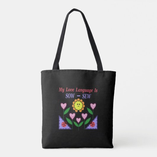 Mijn liefdestaal is Zaauw - Naaien Tote Bag (Achterkant)