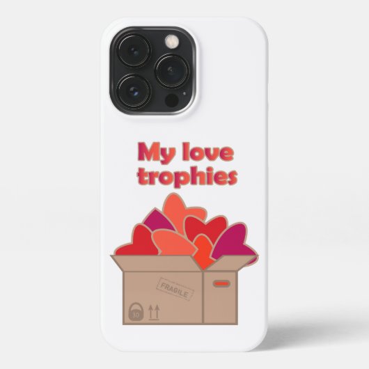 Mijn liefdestrofeeën in doos vol Valentijnse harte iPhone Hoesje (Achterkant)