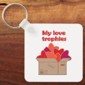 Mijn liefdestrofeeën in doos vol Valentijnse harte Sleutelhanger (Voorkant)