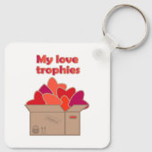 Mijn liefdestrofeeën in doos vol Valentijnse harte Sleutelhanger (Achterkant)