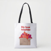 Mijn liefdestrofeeën in doos vol Valentijnse harte Tote Bag (Voorkant)
