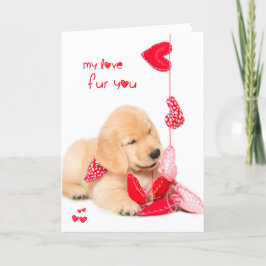 Mijn liefdesvacht je gouden puppy valentijn feestdagen kaart