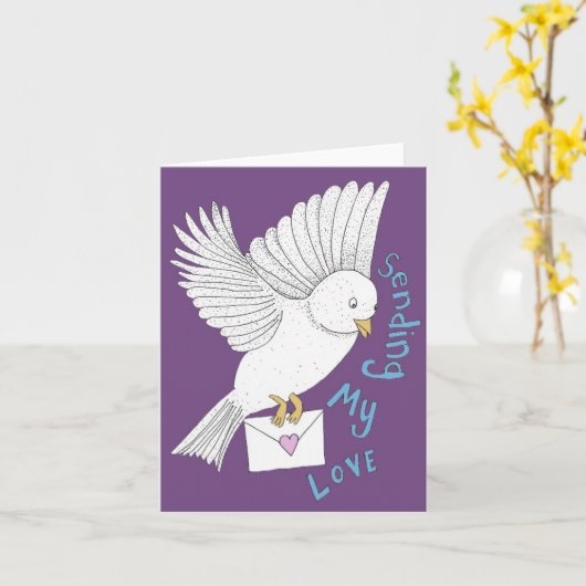 Mijn liefdesvogel verzenden kaart (Gele Bloem)