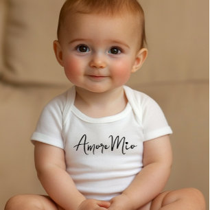 Mijn Liefje Chic Zwarte Letter op Wit Romper