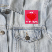 MIJN LIEFJE IS IN IRAK VIERKANTE BUTTON 5,1 CM (In situ)