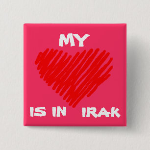 MIJN LIEFJE IS IN IRAK VIERKANTE BUTTON 5,1 CM