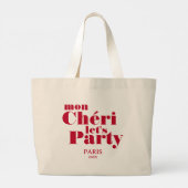 Mijn Liefje Laten we Feestvieren Kersenrood Vettig Grote Tote Bag (Achterkant)