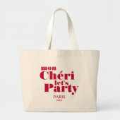 Mijn Liefje Laten we Feestvieren Kersenrood Vettig Grote Tote Bag (Voorkant)