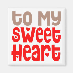 Mijn liefje Trendy Heart Red Typografie White Magneet