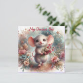 Mijn liefste een Schattigee muis Christelijke Vale Feestdagenkaart (Staand voorkant)