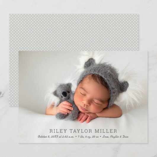 Mijn lieve Baby foto Geboorte Aankondiging (Voorkant / Achterkant)