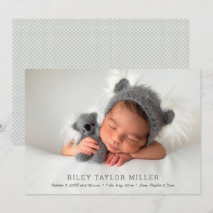 Mijn lieve Baby foto Geboorte Aankondiging