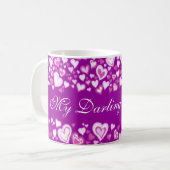 Mijn lieve dochter harten paarse roze mok (Voorkant links)