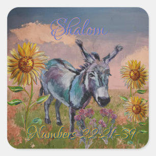 mijn lieve Esther, ezel, wilde bloemen Vierkante Sticker