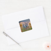 mijn lieve Esther, ezel, wilde bloemen Vierkante Sticker (Envelop)