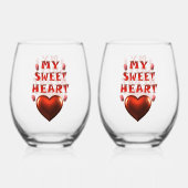 MIJN LIEVE HART WIJNGLAS ZONDER VOET (Voorkant)