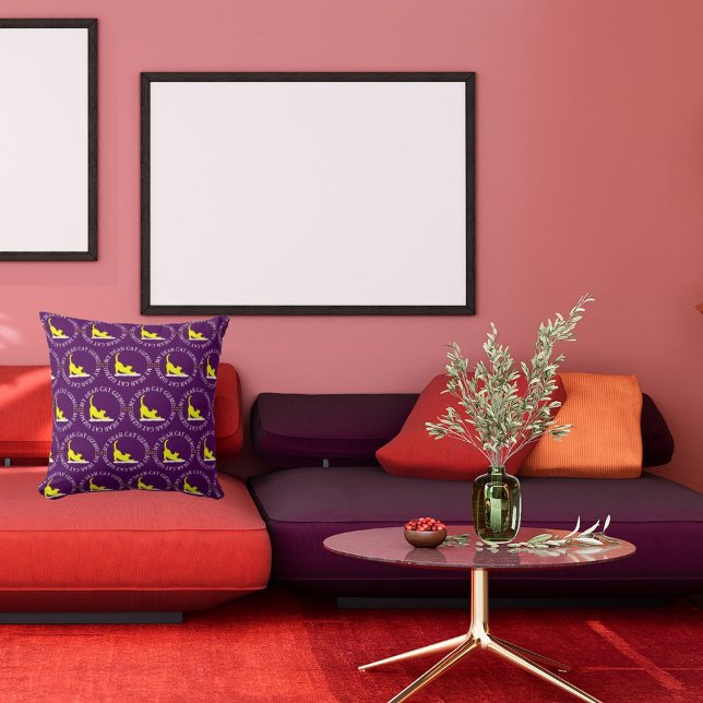 Mijn lieve kat gizmo grappig huisdier wit geel Paa Kussen (Creator heeft geüpload)