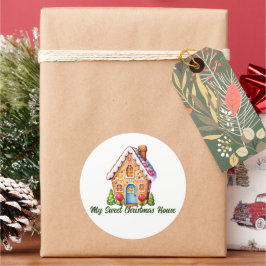 Mijn lieve kerst peperkoek huis gepersonaliseerd ronde sticker