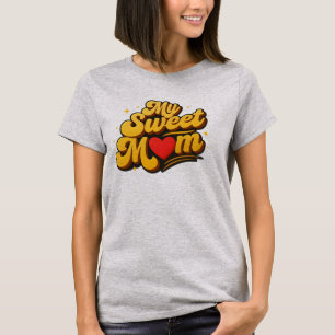 Mijn lieve moeder Vet Gouden Vintage typografie T-shirt