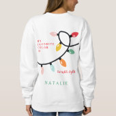 Mijn lievelingskleur is twinkle lights trui (Achterkant)