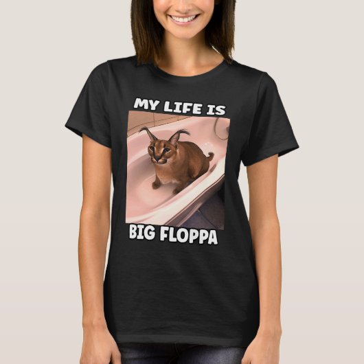 Mijn LiFe is Big Floppa Meme caracal T-shirt (Voorkant)