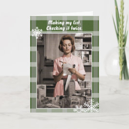 Mijn lijstje maken, dubbel checken Kerstkaart Feestdagen Kaart