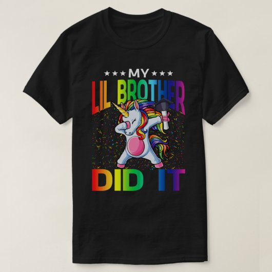 Mijn Lil Brother deed het Afstuderen Gecorduleerde T-shirt (Design voorkant)