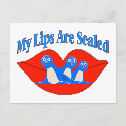 Mijn lips zijn verzegeld briefkaart (Voorkant)