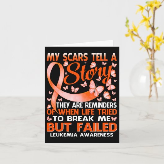 Mijn littekens vertellen een verhaal Leukemie Bewu Kaart (Gele Bloem)