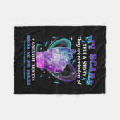 Mijn littekens Zelfmoordpreventie Bewustzijn Fleece Deken (Voorkant (Horizontaal))