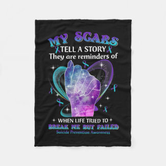 Mijn littekens Zelfmoordpreventie Bewustzijn Fleece Deken