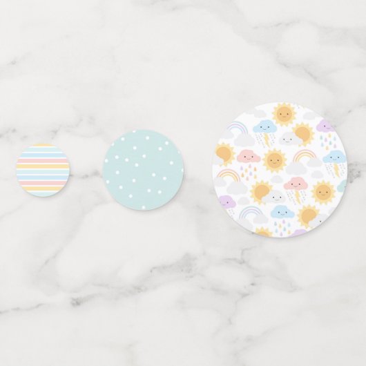 Mijn Little Sunshine Rainbows & Clouds Confetti (Achterkanten)