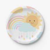 Mijn Little Sunshine Rainbows & Clouds Party Bord (Voorkant)