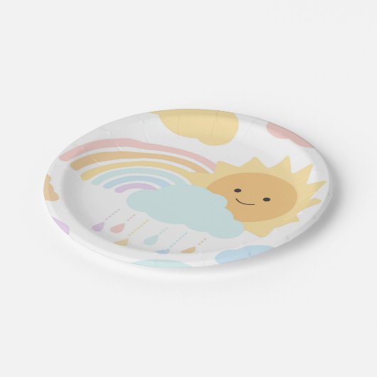 Mijn Little Sunshine Rainbows & Clouds Party Bord (Gekanteld)