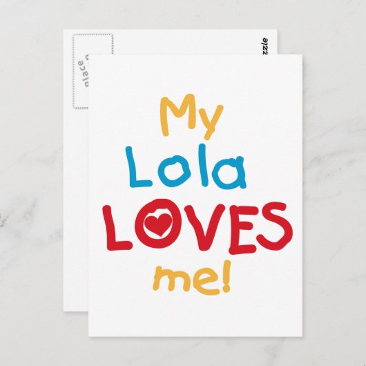 Mijn Lola houdt van me T-shirts en cadeautjes Briefkaart (Voorkant / Achterkant)