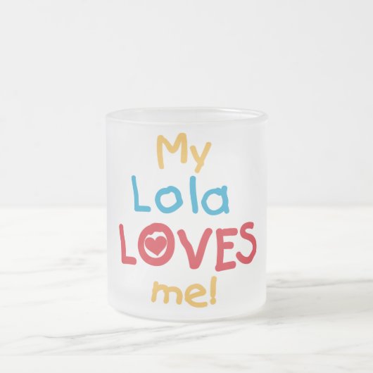 Mijn Lola houdt van me T-shirts en cadeautjes Matglas Koffiemok (Center)