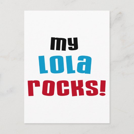 Mijn Lola Rocks T-shirts en cadeautjes Briefkaart (Voorkant)