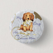 Mijn Longhaire Dachshund Ate mijn Lesson Plan Ronde Button 3,2 Cm (Voorkant)
