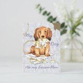 Mijn Longhaired Tekkel at mijn Plan van de Les Briefkaart (Staand voorkant)