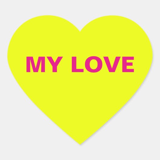 Mijn Love Yellow Heart Sticker (Voorkant)