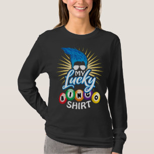 Mijn Lucky Bingo Blue Troll Hair Gambling Bingo Pl T-shirt