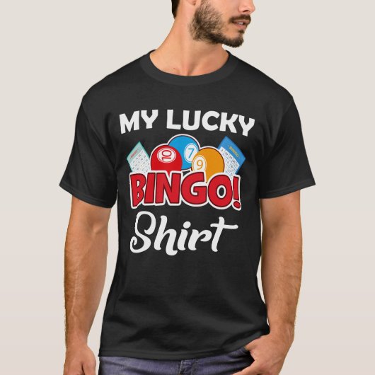 Mijn Lucky Bingo T-Shirt Funny Bingo Player (Voorkant)