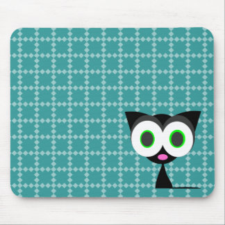 Mijn Lucky Black Cat Blue patterned Mousepad Muismat