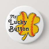 Mijn Lucky Button Softball vier blad klaver ontwer (Voorkant)