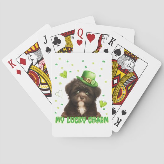 Mijn Lucky Charm Havanese Puppy St. Patrick's Day Pokerkaarten (Achterkant)