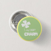 Mijn Lucky Charm Shamrock Knop Speld Ronde Button 3,2 Cm (Voorkant /achterkant)