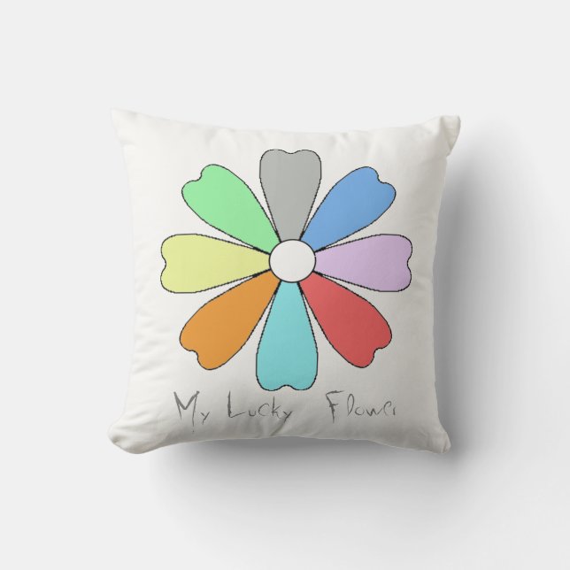 Mijn Lucky Flower Worpkussen Kussen (Voorkant)
