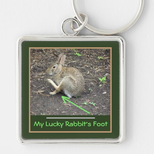 MIJN LUCKY RABBIT IS VOET SLEUTELHANGER (Voorkant)