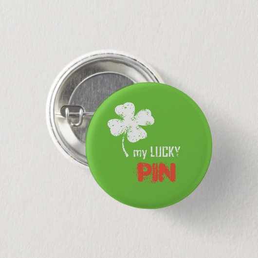 Mijn Lucky Shamrock Knop Speld Ronde Button 3,2 Cm (Voorkant /achterkant)